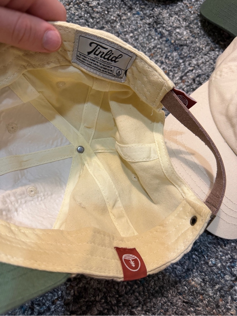 Baseball Caps - Cream & Green - Picture 6 of 7